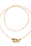COLLAR LARGO BAÑADO EN ORO 18K CON MOSQUETON ENTRELAZADO Colgante