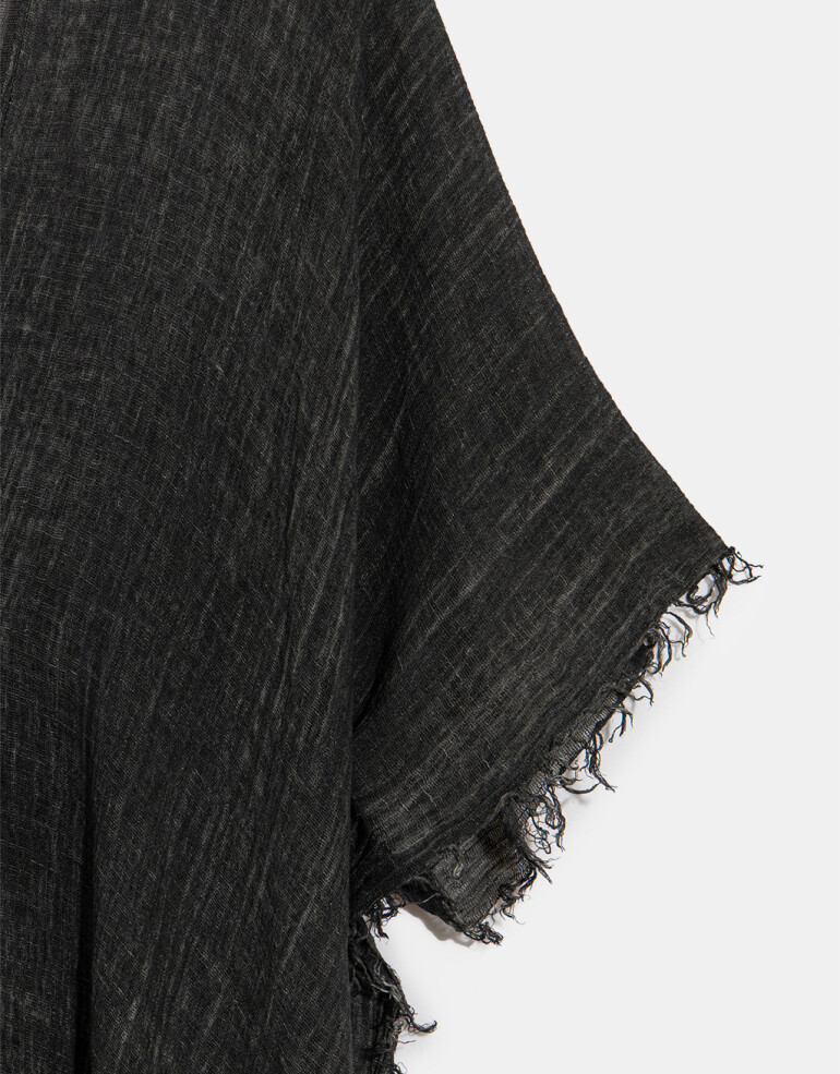 Kimonos Kimono Con Flecos - Negro