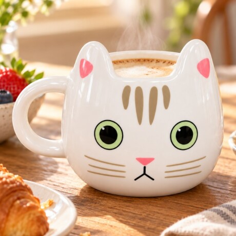 Taza De Gatito Blanco