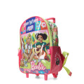 Mochila Barbie Sunny Days 12" Con Carro Rosado