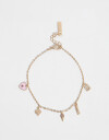 Pulseras Flexibles Strass Pulsera Con Multi Charms - Dorado