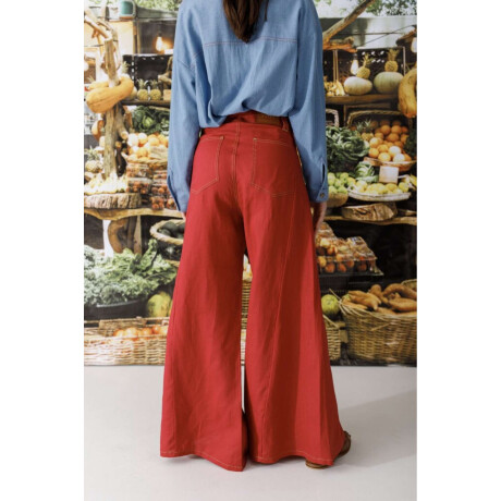 Pantalon Wide Xl Linen Ss26 Cherry