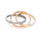 Anillo triple alianza en 3 tonos de oro 18k una de ellas con brillantes Anillo triple alianza en 3 tonos de oro 18k una de ellas con brillantes