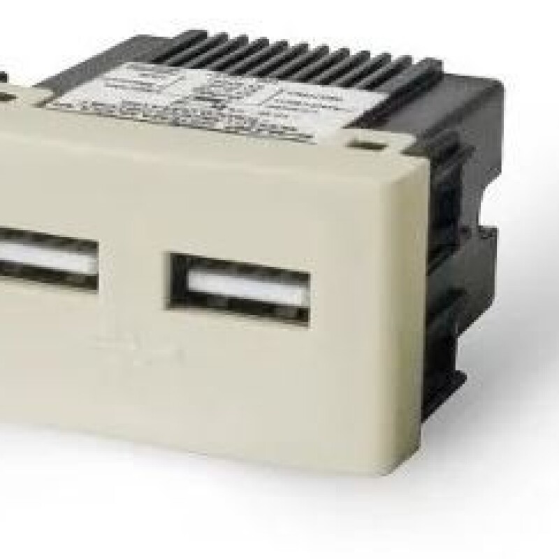TOMA DOBLE USB MARFIL SIST. MOD - LM TOMA DOBLE USB MARFIL SIST. MOD - LM