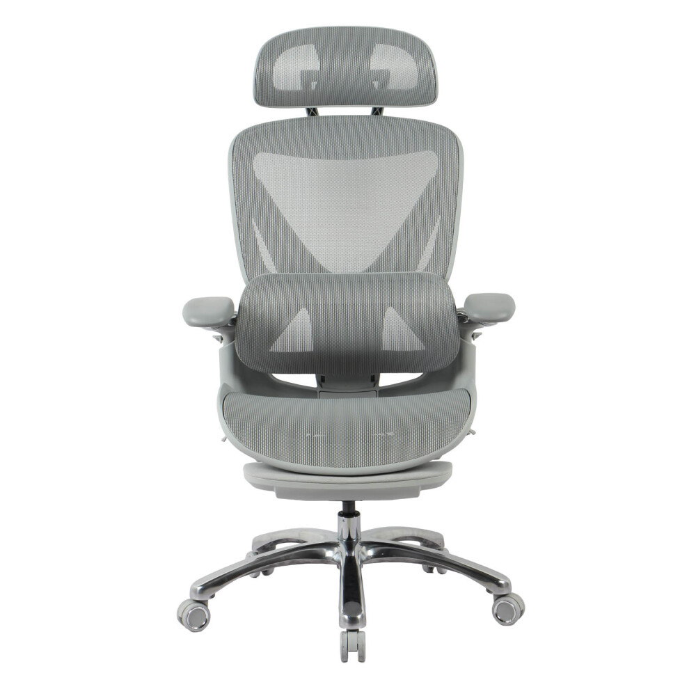 SILLA DE OFICINA MALLA-Y-METAL GRIS LYRA