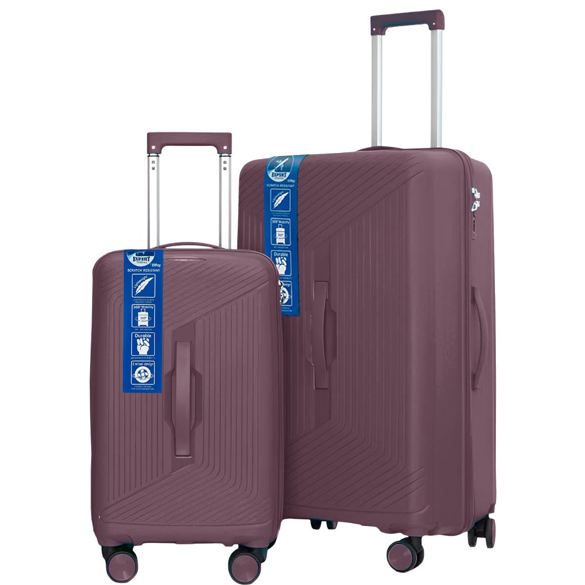 Set 2 Valijas Viaje Expert 21 Carry On + 29 Rígidas - Violeta 