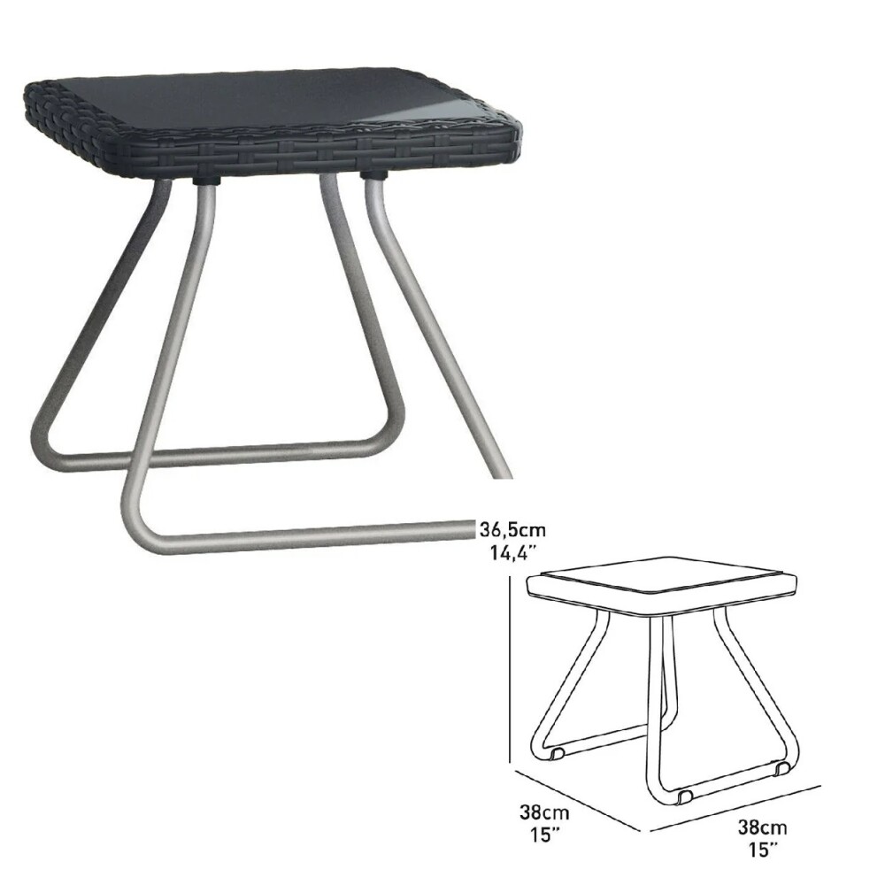 Juego De Reposeras Para Piscina + Mesa Simil Rattan Grafito!!! Juego De Reposeras Para Piscina + Mesa Simil Rattan Grafito!!!