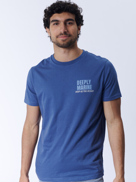 Remera estampa Olas Azul Medio
