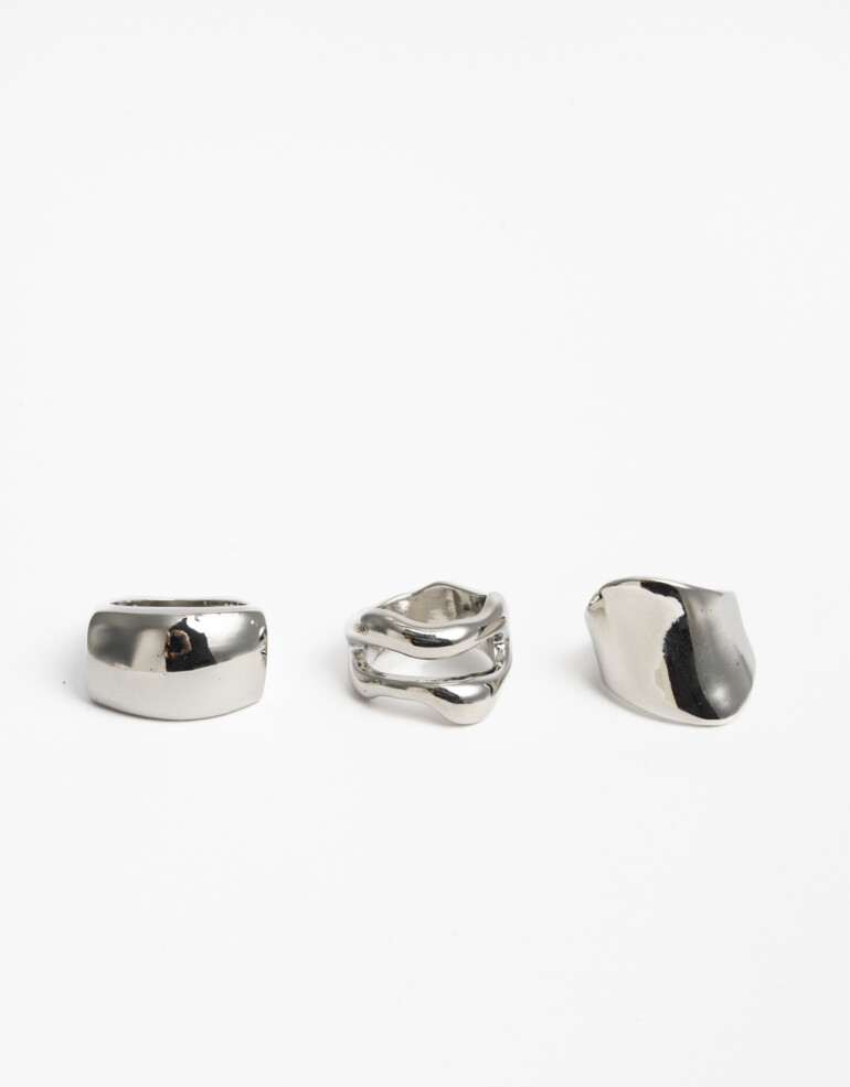 Sets Anillos Metal Set De Anillos Metal - Plateado Rodio