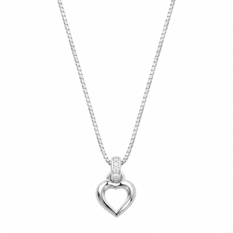 Cadena con colgante corazón pequeño calado al centro Cadena con colgante corazón pequeño calado al centro