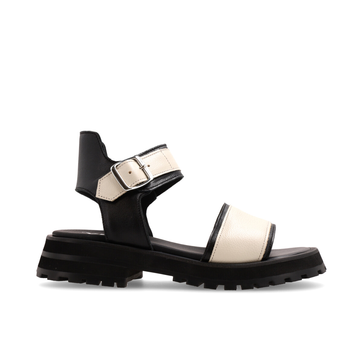 SANDALIAS VENET - CUERO RUFFINA - NEGRO 