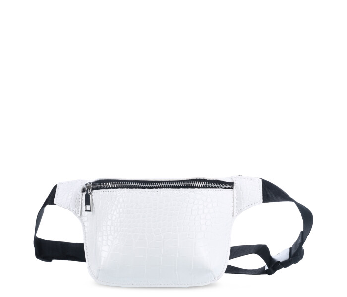 Riñonera en croco AMAZONITA White