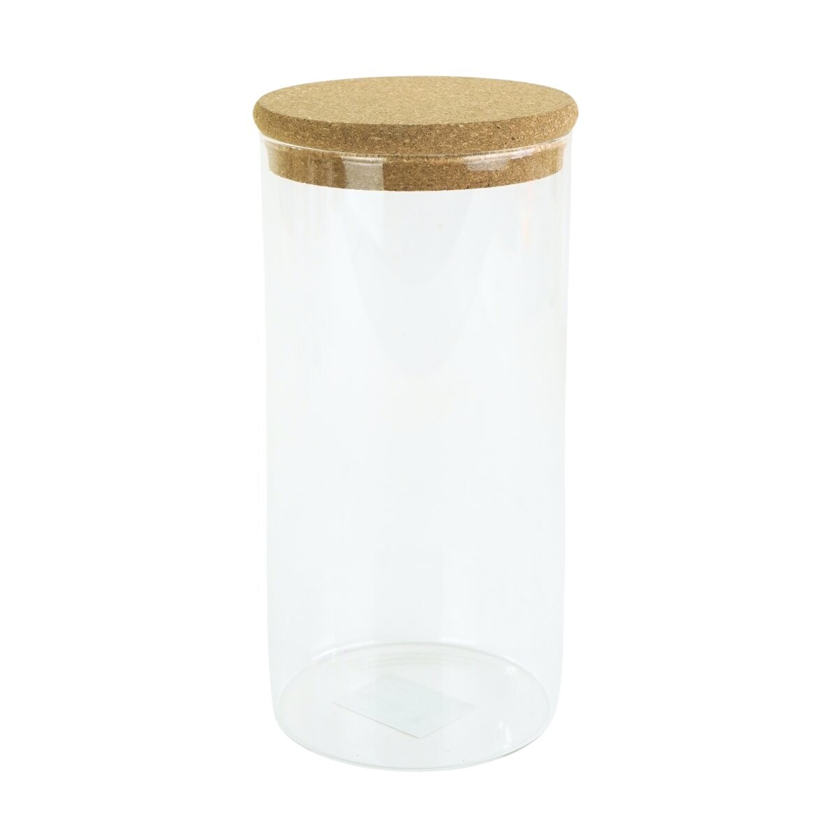 Frasco de vidrio borosilicato cilindrico con tapa tipo corcho 