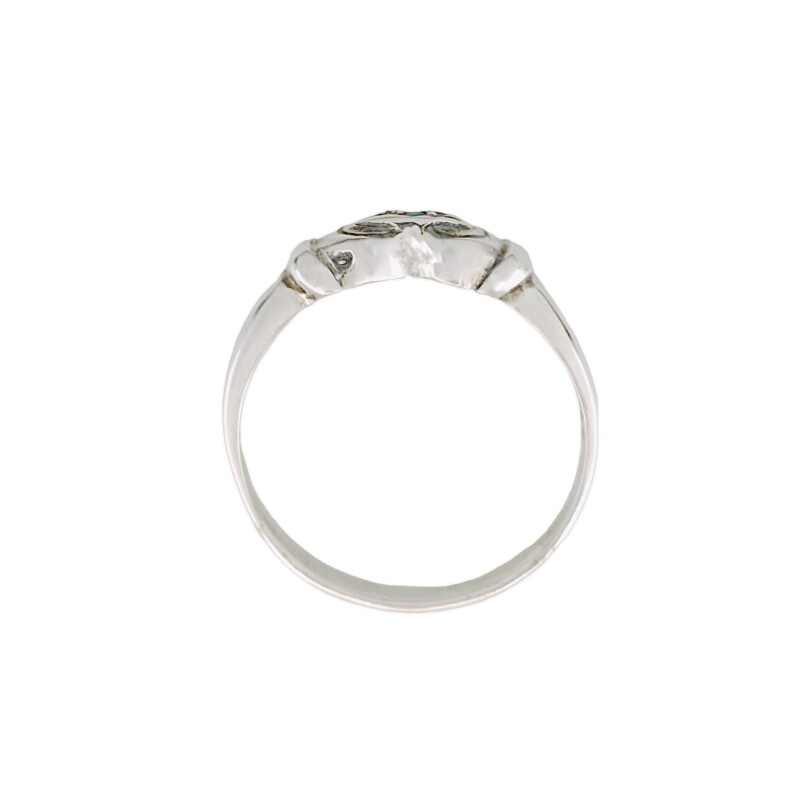 Anillo Solitario-Plata 950-Piedra Raíz de Esmeralda-AN3871 conpiedra