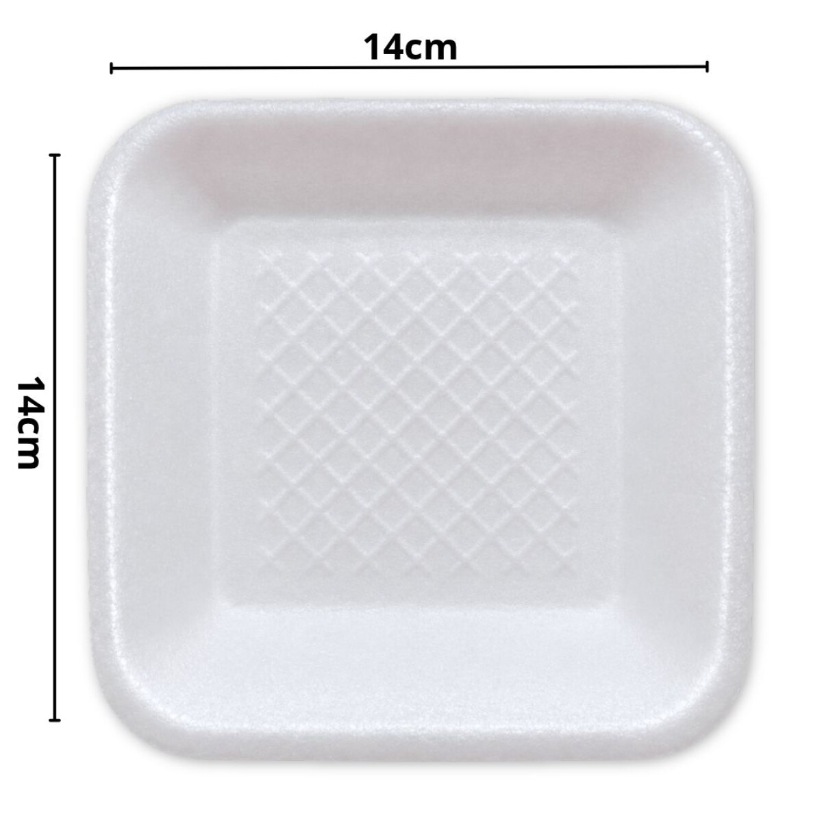BANDEJA ISOPOR PACKx20 • 14x14cm 