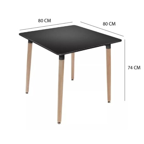 MESA DE COMEDOR EAMES CUADRADA 80 CM Mesa Eames Negra Cuadrada 80cm