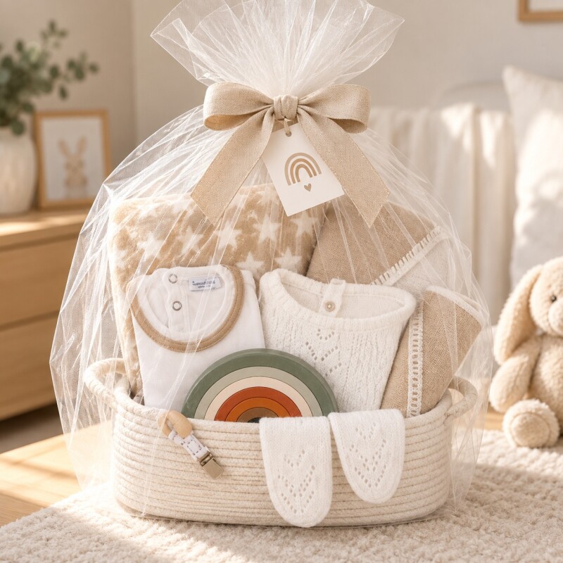 Canasta Nacimiento Algodón Montessori – Premium blanco