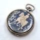 Reloj De Bolsillo En Plata Y Oro, 45,50 Mm, Escena De Caballo Y Jinete Reloj De Bolsillo En Plata Y Oro, 45,50 Mm, Escena De Caballo Y Jinete