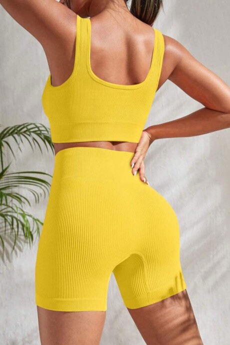 Top en lycra acanalada Amarillo