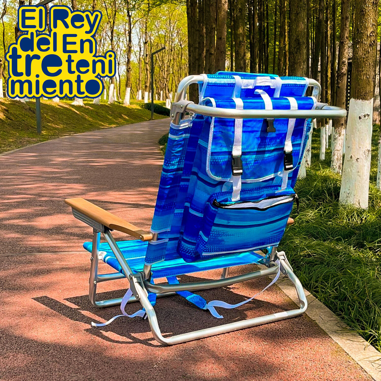 Silla Reposera Playa Plegable 110k Aluminio Tela Mesh - Azul — El Rey del  entretenimiento