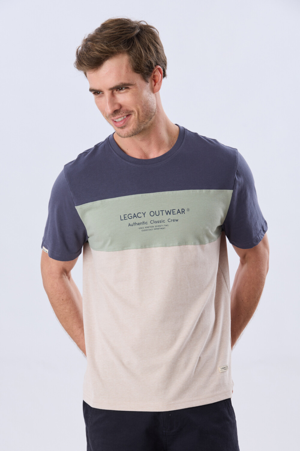 REMERA RAYADA DE ALGODÓN Beige