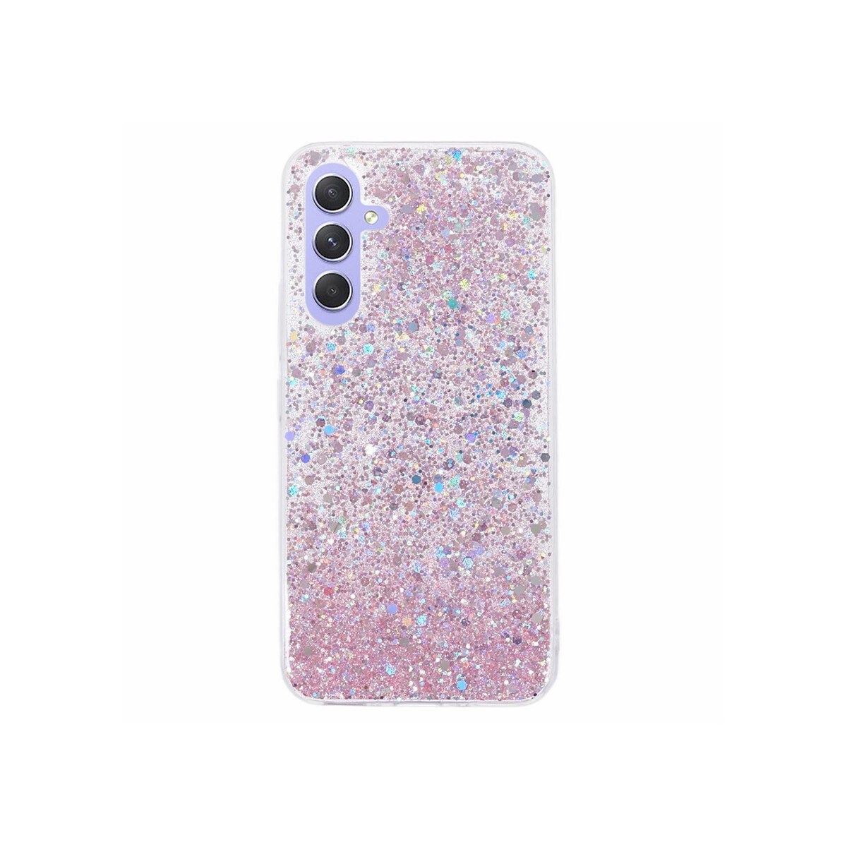 Protector para Samsung Galaxy A16 con brillos color rosa 