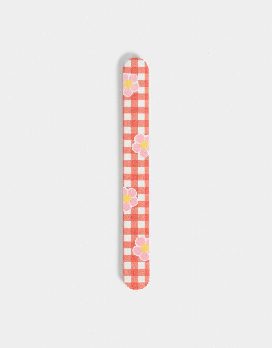 Lima Para Uñas Con Estampa Cuadrille Y Flores 