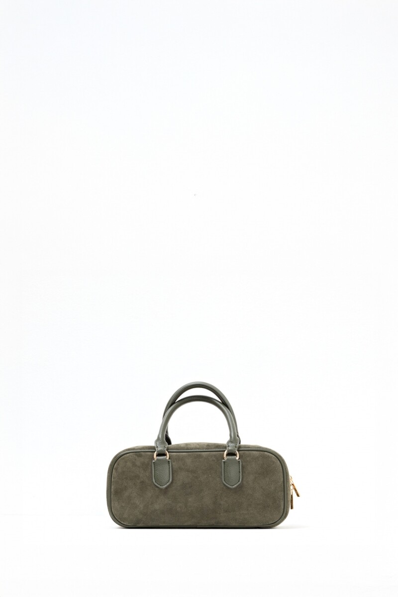 Cartera satchel de cuero verde oliva