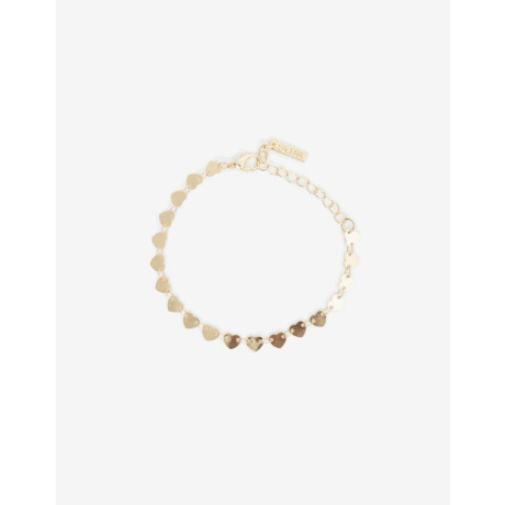 Pulsera Corazones Metal Dorado