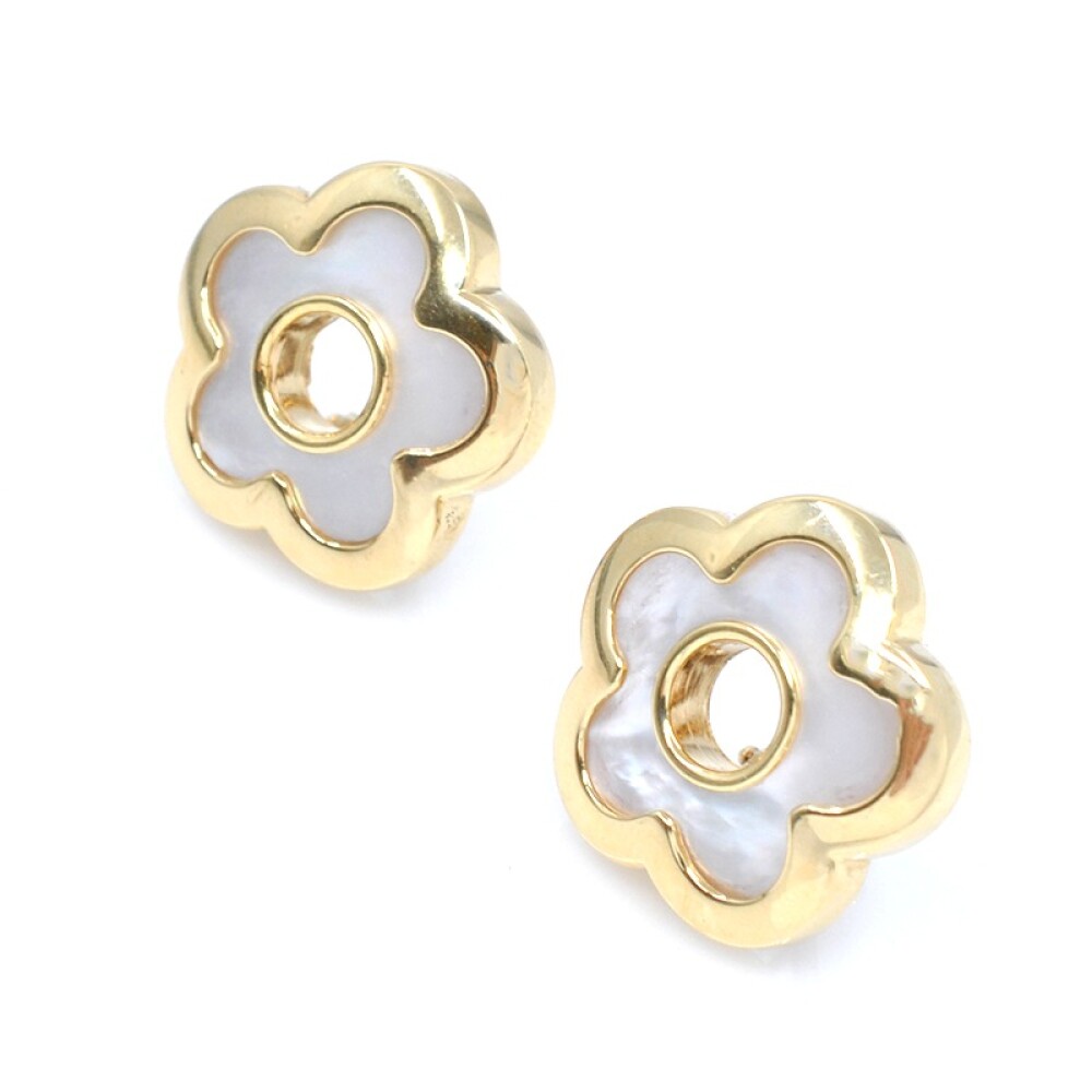 Caravanas clips en oro 18k con nácar Caravanas clips en oro 18k con nácar