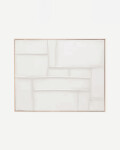 Cuadro Klis de lino con formas geométricas blanco 80 x 100 cm