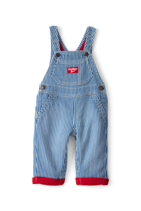 Enterito jean a rayas con forro rojo Sin color