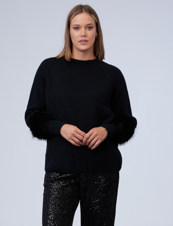 Buzo Faux Fur NEGRO