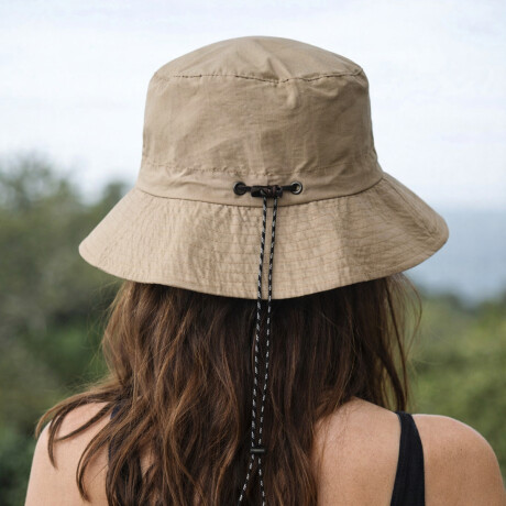 Sombrero plegable con correa ajustable y bolsa desmontable Beige