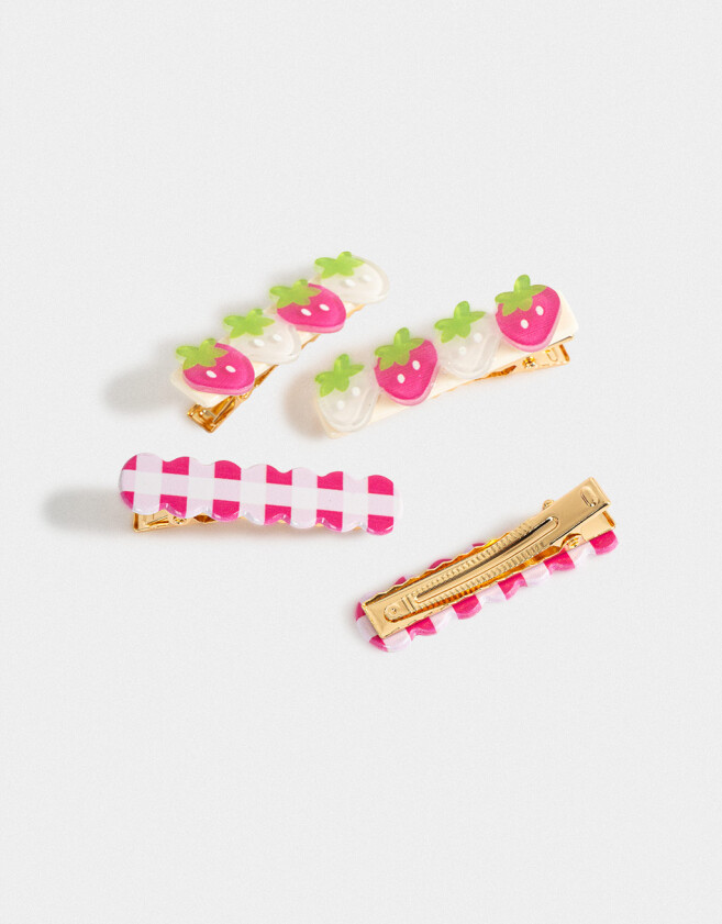 Hebillas Infantiles Con frutas Set De Piquitos - Combinacion Tricolor