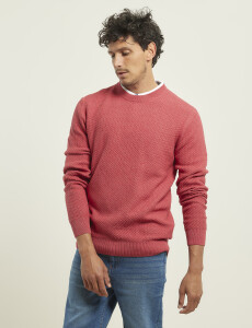470591 SWEATER PUNTO FINO HARRINGTON LABEL Coral