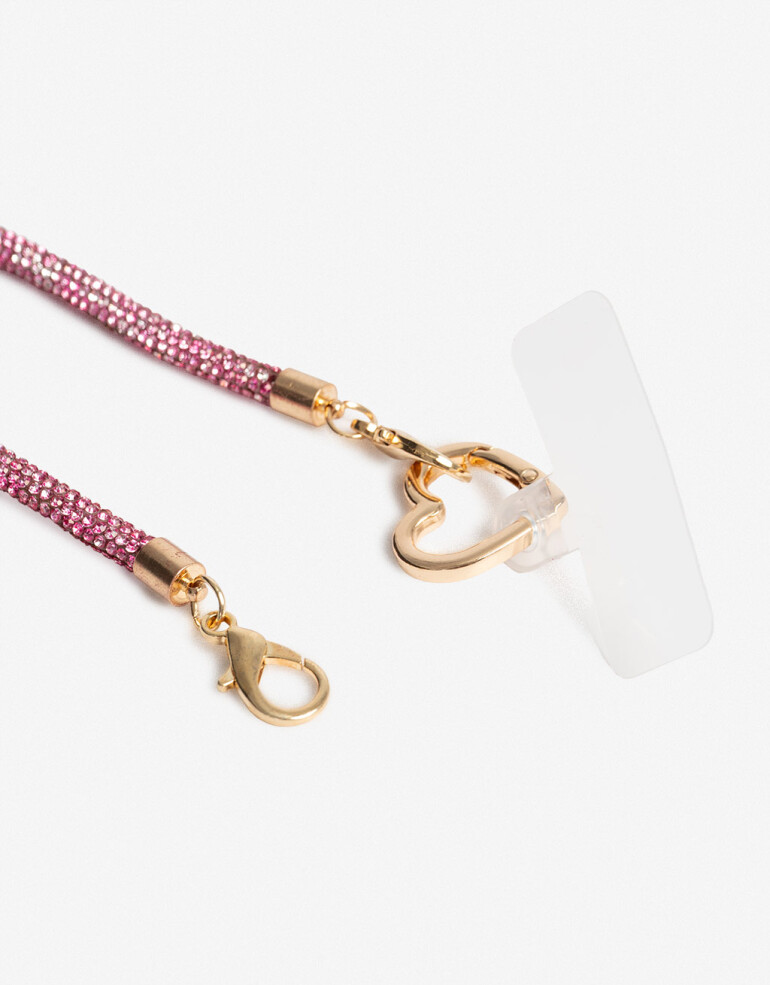 Llavero Strass Llavero Y Charm De Tira De Strass - Fucsia Claro