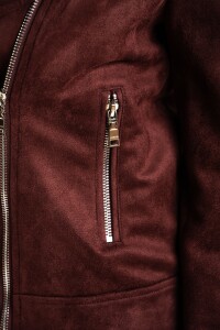 Campera Gamuza Cuero Vegano Burdeos