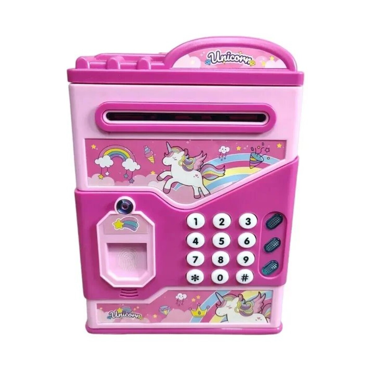 Alcancía Infantil Caja Fuerte Juguete Con Sonido Luces Atrix - Variante Color Rosa 