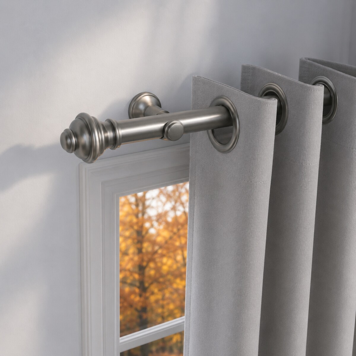 Barrote cortina metal Eurometal 1,5m + 2 soportes - GRIS OSCURO 