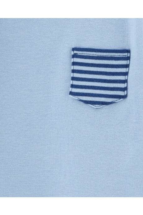 Pijama cuatro piezas de algodón dos remeras manga corta y dos pantalones, diseños azul y tigres Sin color