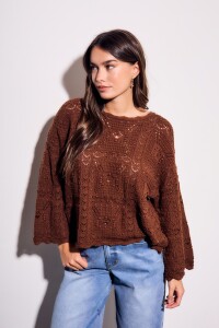 Sweater Textura Chocolate