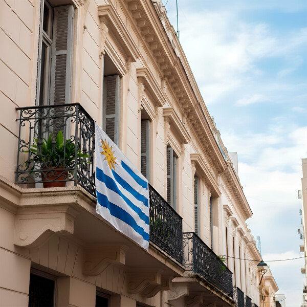 Bandera Pabellón Nacional de Uruguay Grande 120x180cm Color Blanco y Azul