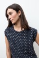 Blusa estampa Paisley azul marino