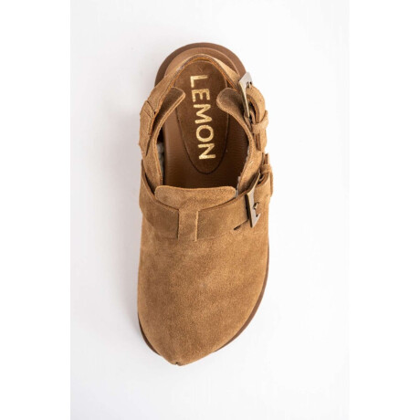 Zueco Gamuza Con Corderito Camel