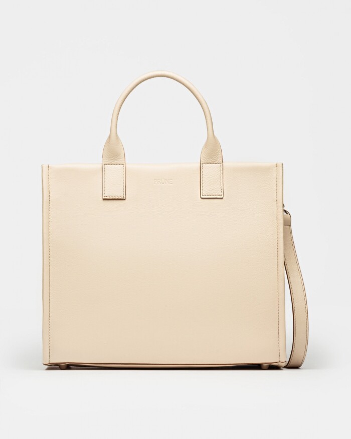 Cartera de mano Capri en cuero vegetal liso Cotton