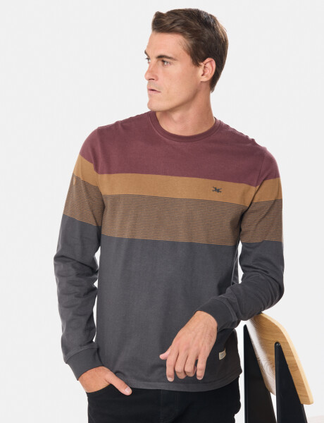 REMERA RAYADA Bordo