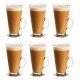 Set x6 Taza de vidrio alta con asa 285ml TRANSPARENTE