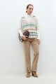Chaleco con jacquard multicolor beige