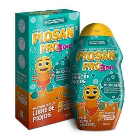 Piosan Pro 3 en 1 Shampoo + Acondicionador + Piojicida 200ml – Kit antipiojos Piosan Pro 3 en 1 Shampoo + Acondicionador + Piojicida 200ml – Kit antipiojos
